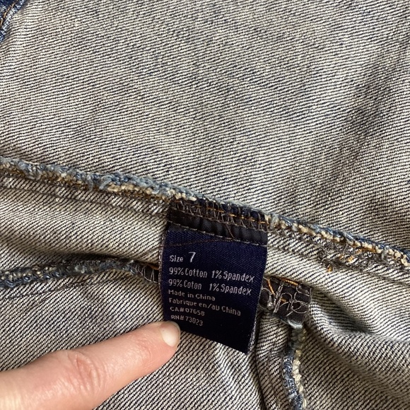 Embellished Distressed Seductions Jeans Cotton Jean Jacket Size 7 - Picture 9 of 10